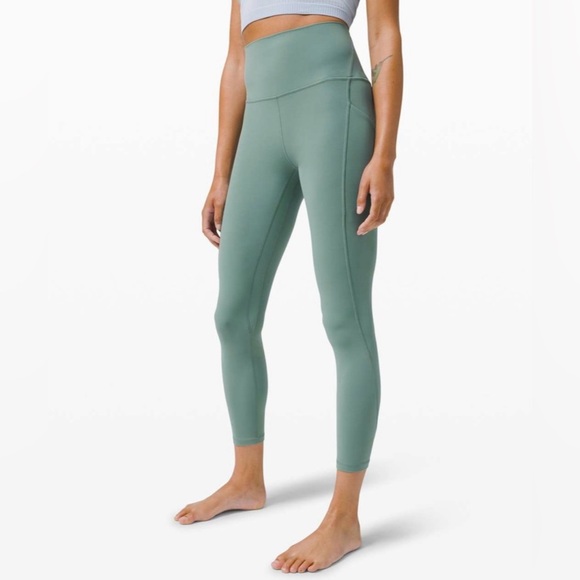 Lululemon Align High Rise Pant Pockets 25” Tidewater Teal Green Siz 2  Leggings - Picture 4 of 8